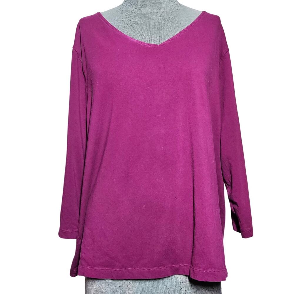 Purple V Neck Tee Size 2X